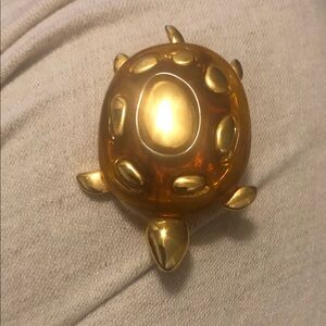 Elegant Gold Turtle Brooch